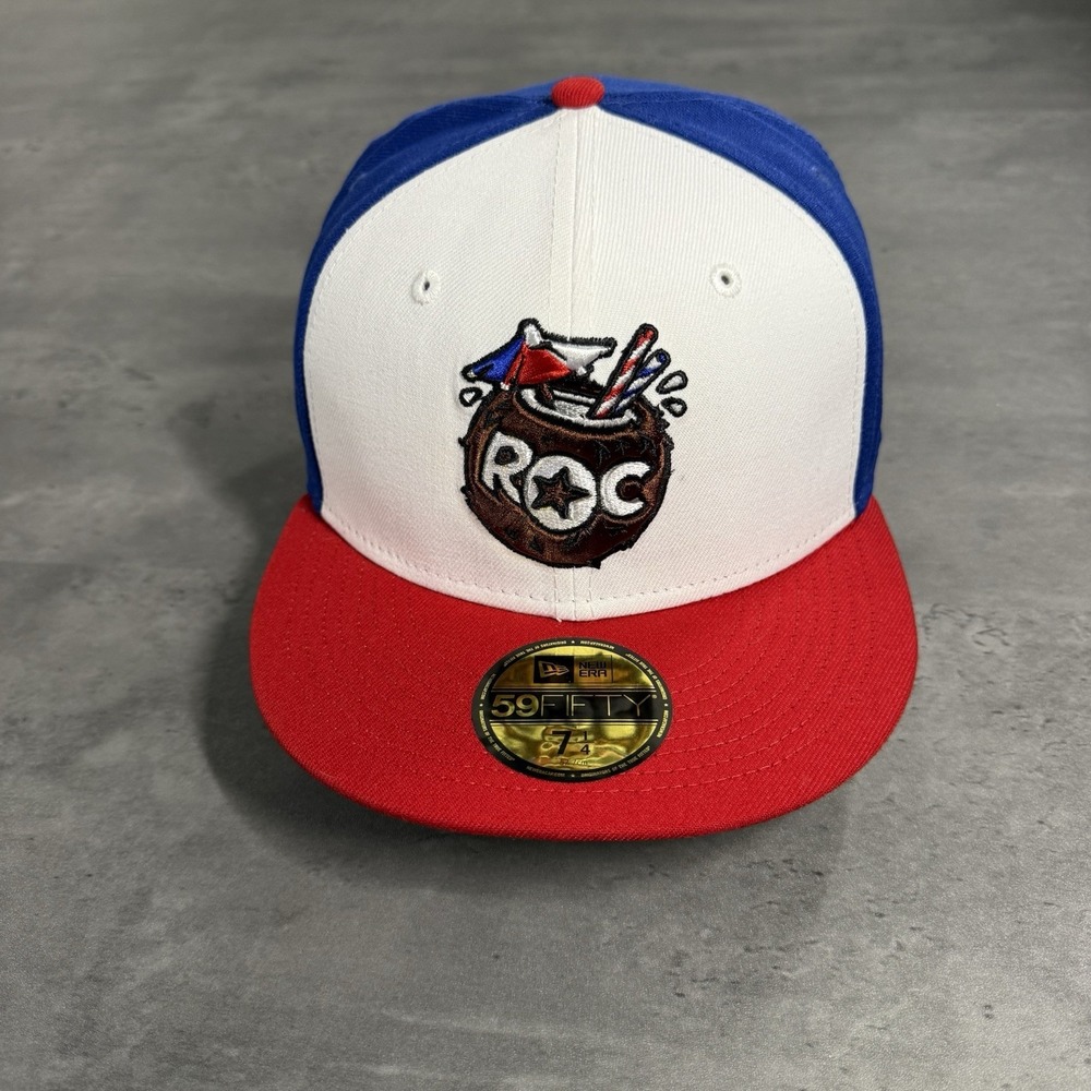 Rochester Red Wings Hat New Era Cap 7 1/4 Red White Blue Nationals Farm Minor